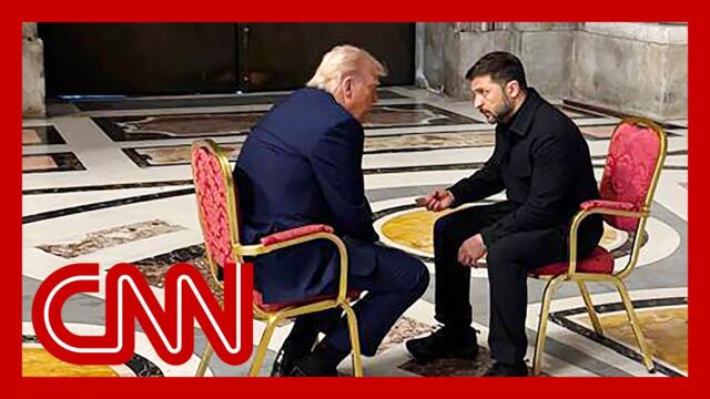 See powerful moment President Trump met President Zelensky in the Vatican