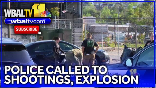 Police investigate shootings, explosion Sunday in Baltimore
