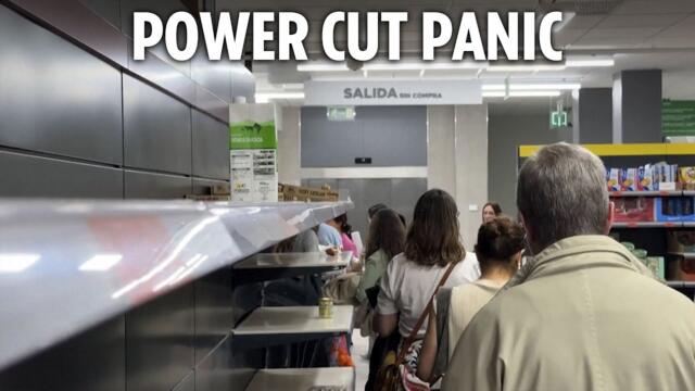 Shoppers strip shop shelves bare after huge blackout hits Spain & Portugal