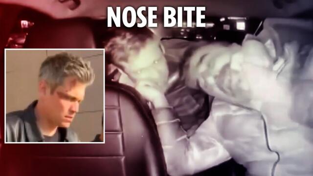 Boxer tries to bite off NOSE of taxi driver in horror dashcam vid