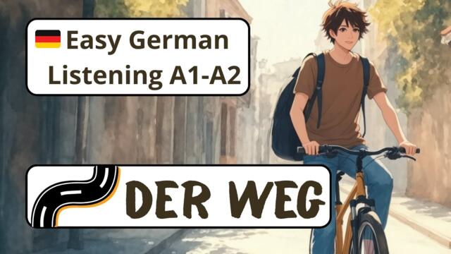 German Listening Practice A1-A2 – Way to work  | Learn German with Subtitles