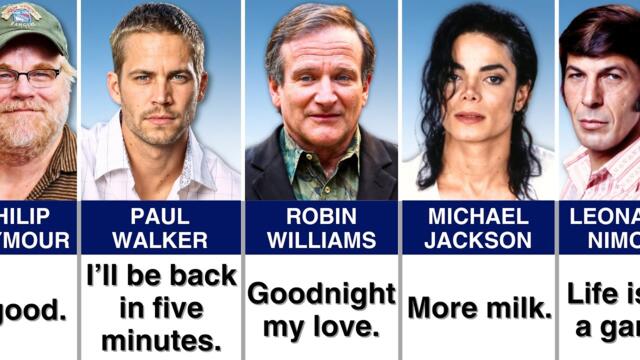 Last Words of Hollywood Actors Before Their Death
