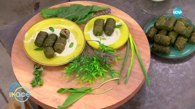 Рецептите днес: Пролетни сарми от лапад с агнешка дроб сарма - „На кафе“ (05.05.2025)