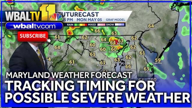 Maryland weather forecast: Tracking possible severe weather Monday night