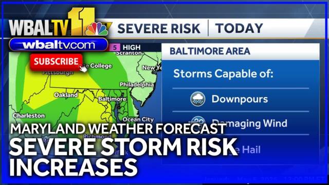 NEW: Risk for severe storms increases Monday afternoon
