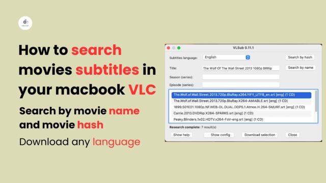 How to search movies subtitle macbook VLC | Search by movie name and movie hash.