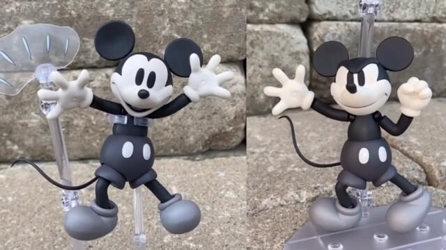 Disney Classic Mickey Mouse action figure black & white quick look by Revoltech