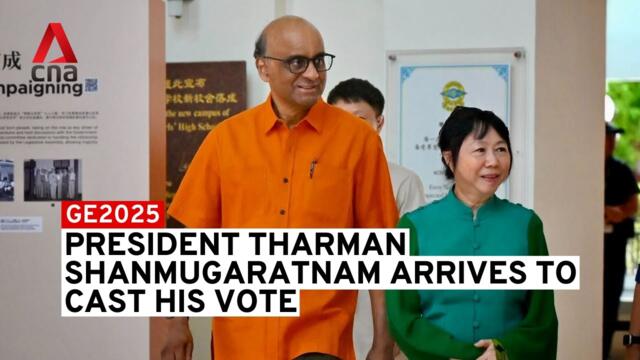 GE2025: President Tharman Shanmugaratnam casts his vote