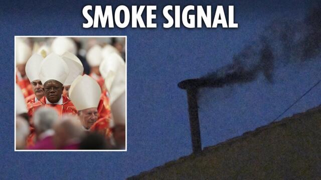 Black smoke pours from chimney as Conclave's first round of voting fails to elect new Pope
