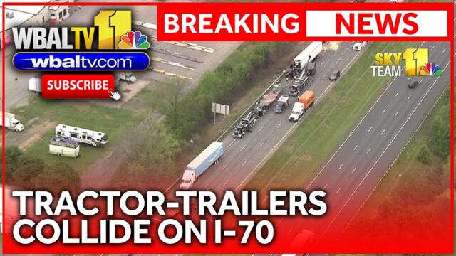 Tractor-trailers crash on eastbound I-70
