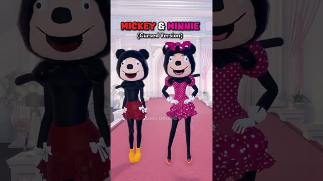 Mickey and Minnie Mouse in DTI but CURSED...💀 #dresstoimpress #dti