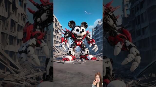 Wow 😳 Mickey Mouse Turns Into a Robot #mickeymouse #cartoons #robot #disney