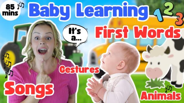 Baby Learning - Gestures, Nursery Rhymes & Talking - Learn To Clap, Point & Wave - Educational Video
