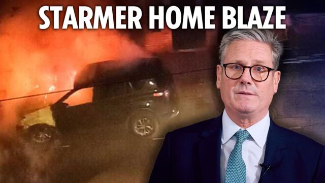 Moment flames engulf car outside Keir Starmer’s £2m home as man held over ‘arson’