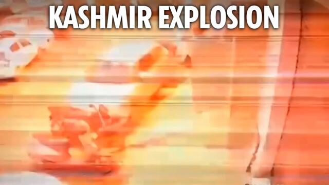 Moment 'Pakistan missile' slams into Kashmiri home as locals make lucky escape