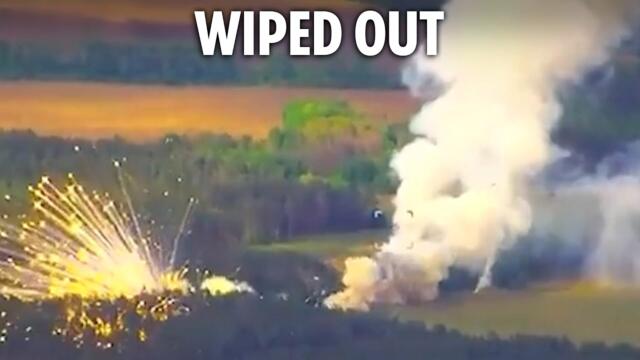 Russian air defence system EXPLODES into fireworks after Ukrainian precision hit