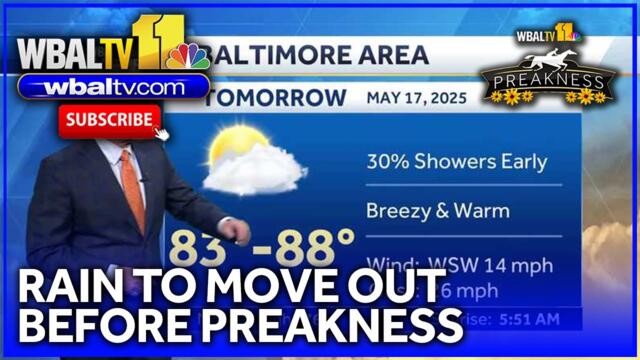 Early showers to clear out before Preakness