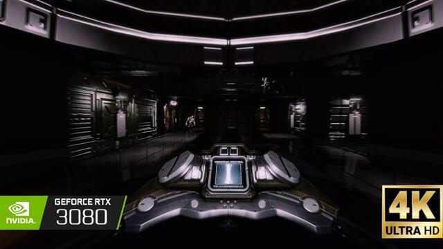 [4K] Doom 3 RTX 3080 | Absolute HD Mod + ReShade — Monorail Mission Gameplay