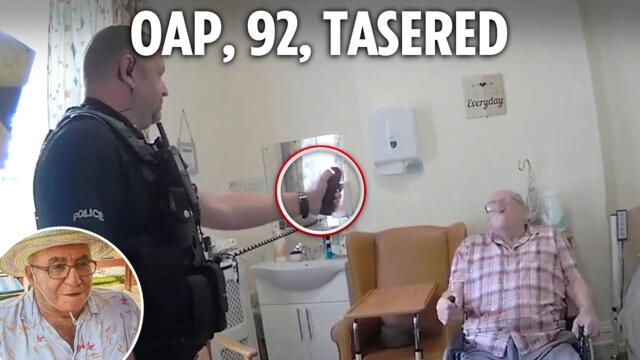 Moment cops pepper-spray and Taser amputee, 92, who died 3 weeks later