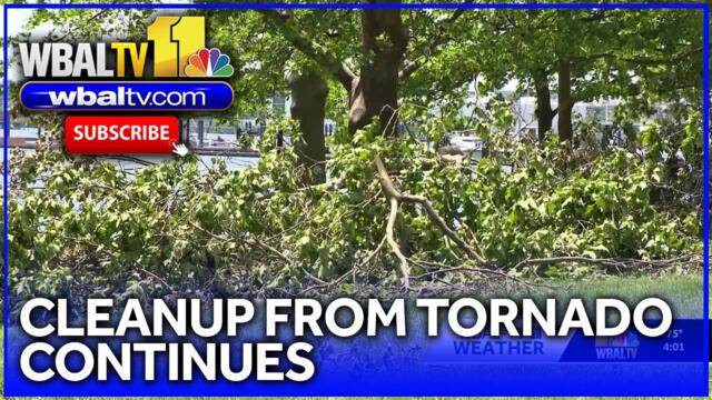 Cleanup from tornado continues across Baltimore