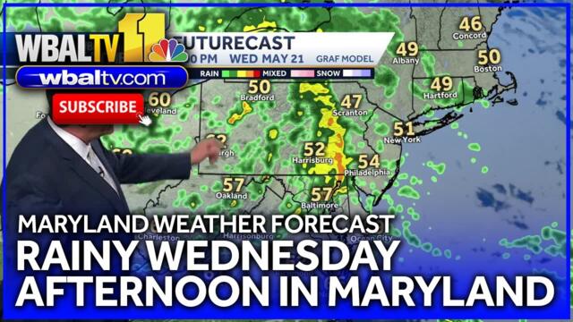Rain showers continue Wednesday with cooler temps in the 50s