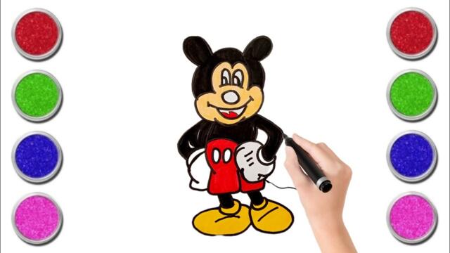 Mickey Mouse Easy Drawing, Panting & Coloring for Kids and Toddler's
