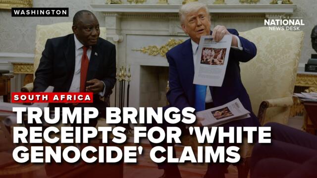 Trump confronts South African president with video, receipts of 'white farmer genocide'