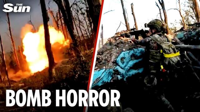 Bombs rain down as Ukraine troops storm Russian positions in daring frontline mission
