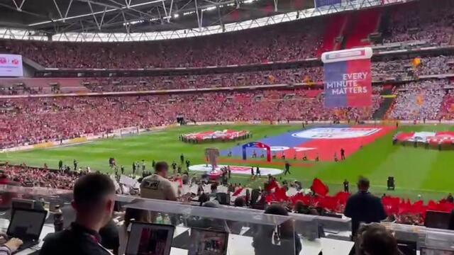 Sheffield United's players are out at Wembley