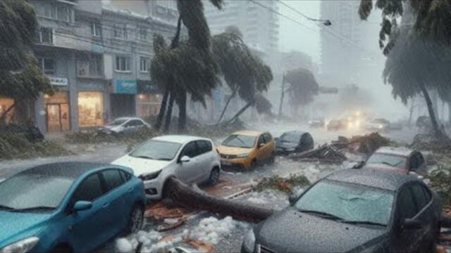 Bulgaria chaos today!! Unprecedented hailstorm devastates Stara Zagora and Yambol