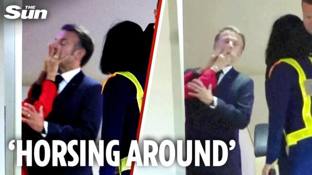 Emmanuel Macron brushes off wife Brigitte shoving him in face after moment goes viral