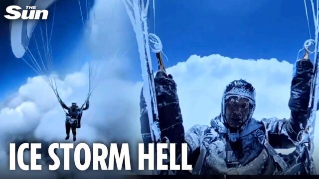 Half-frozen paraglider sucked 5 MILES into sky by rare vortex