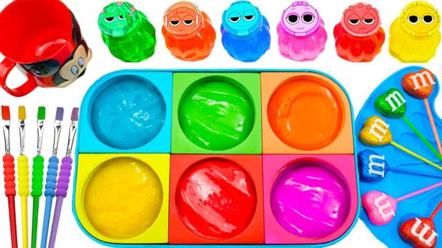 Satisfying Video DIY How To Make Rainbow Candy Slime Sprunki Mickey Mouse & Cutting Lollipop ASMR