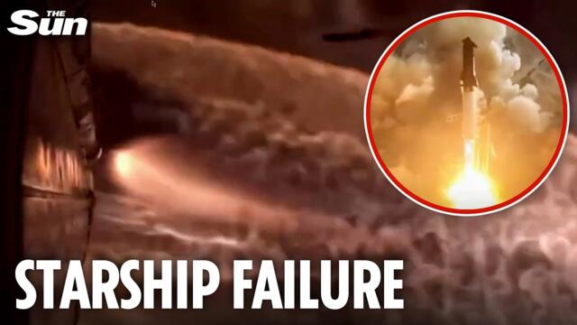 SpaceX's Starship BURNS UP after explosion caught on camera