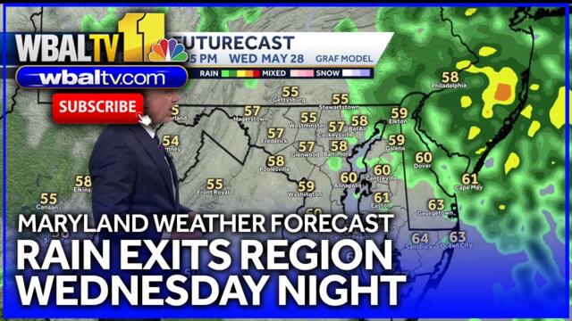 Maryland weather forecast: Rain moves away from region on Wednesday night