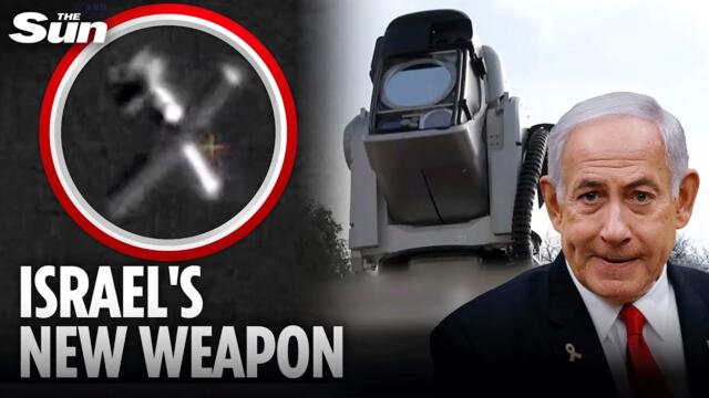 Moment Israel uses LASER weapon for first time ever in strike on Hezbollah kamikaze drones