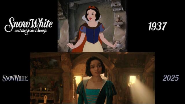 Disney's Snow White (1937/2025) side-by-side comparison