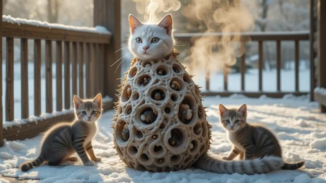 Injured White Cat Covered in Honeycomb-like Holes Being Rescued | Animal Rescue