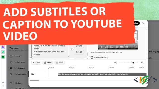 How to Add Subtitles and Captions to Your YouTube Videos  | Subtitle
