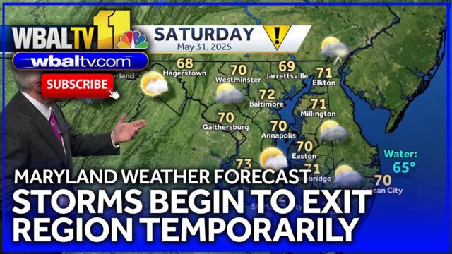 Maryland weather forecast: Storms begin to exit Baltimore region; more storms on Saturday