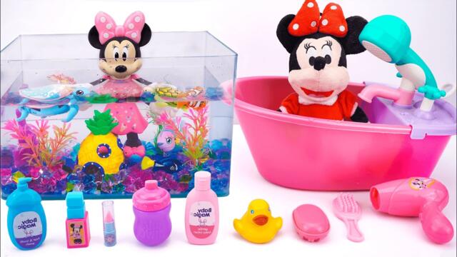 Satisfying with Unboxing Disney Minnie Mouse Cute Pink Bathtub, Aquarium Playset | Review Toys ASMR
