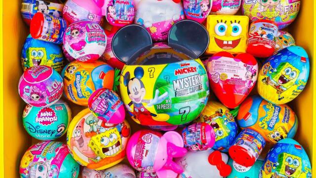 45 Mins ASMR Surprise Mickey Mouse SQUISHY Mystery Toys UNBOXING | NO TALKING