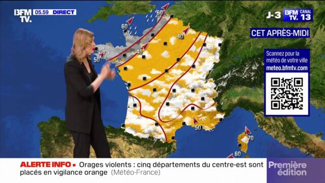 Une journée très orageuse sur près de trois quarts du territoire