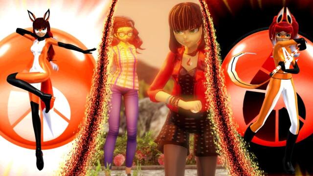 【MMD】Miraculous ☆ Fox Foes (Rena Rouge & Volpina swap transformations)「Short Story FANMADE」