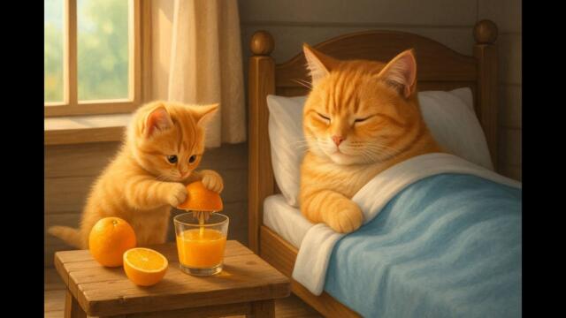 Little Kitten Looks After Mama and Cleans the Home! #cat #catvideo #kitten #cute animal videos