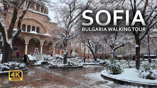 EXPLORING WINTER SOFIA: Sofia, Bulgaria walking tour 4K 60 FPS 2025