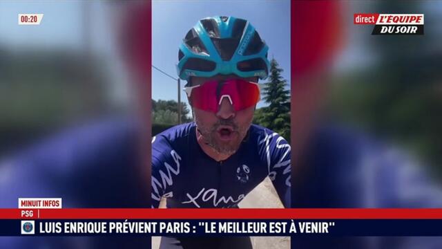 Luis Enrique pousse la chansonnette à vélo et remercie les supporters du PSG - Foot - Ligue 1