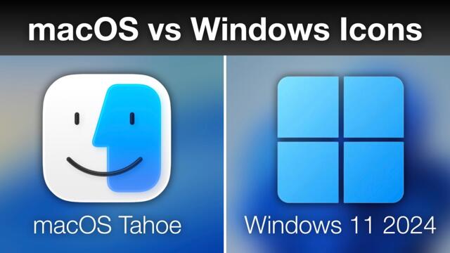 macOS 26 Tahoe Beta vs Windows 11 2024 Icons!