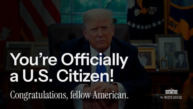 PRESIDENT DONALD J. TRUMP WELCOMES AMERICA’S NEWEST CITIZENS 🇺🇸🦅