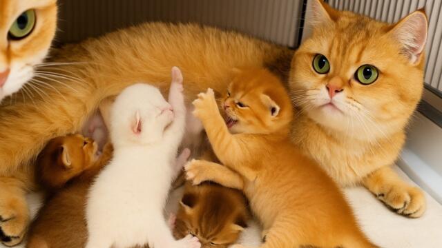 Kitten fights with his foster brothers until his second mother comes. Subtitles!